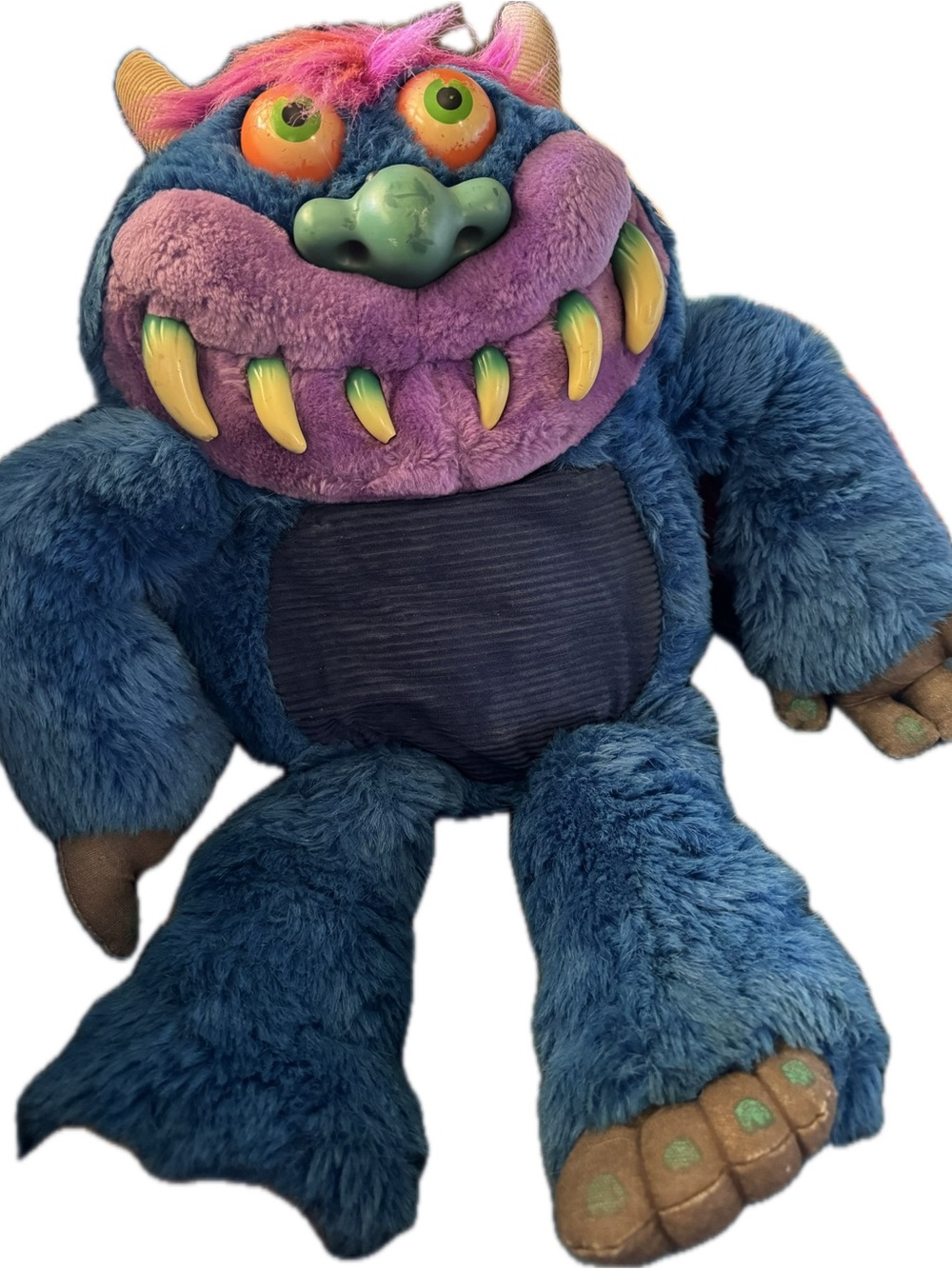 Plush Monster Toy - Blue & Purple Soft Cuddly Kids Plush